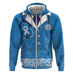 New Zealand Nurses Week Zip Hoodie Maori Kowhaiwhai Blue Tribal