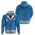 New Zealand Nurses Week Zip Hoodie Maori Kowhaiwhai Blue Tribal