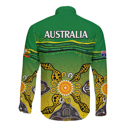 australia-cricket-long-sleeve-button-shirt-aboriginal-dots-style