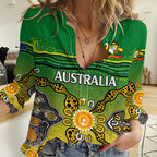 Australia Cricket Women Casual Shirt Aboriginal Dots Style LT9