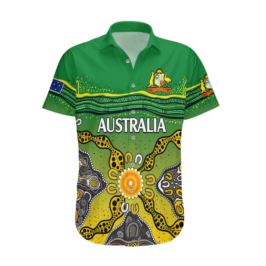 custom-text-and-number-australia-cricket-hawaiian-shirt-aboriginal-dots-style
