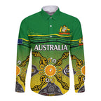 custom-text-and-number-australia-cricket-long-sleeve-button-shirt-aboriginal-dots-style