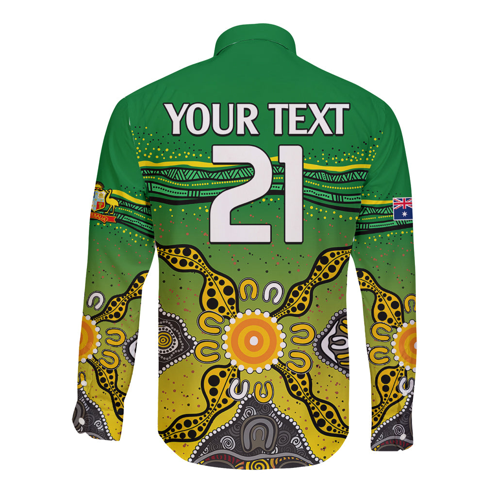 custom-text-and-number-australia-cricket-long-sleeve-button-shirt-aboriginal-dots-style