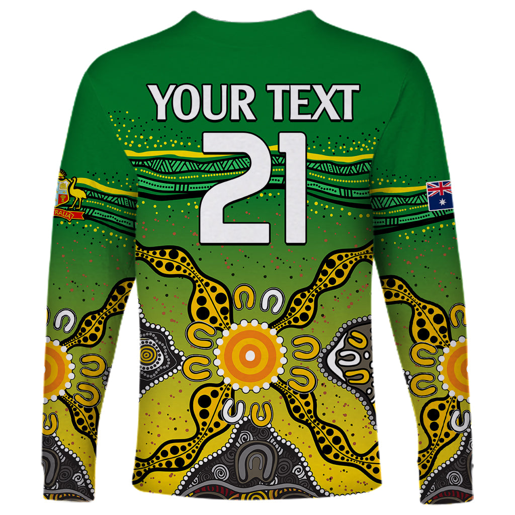 custom-text-and-number-australia-cricket-long-sleeve-shirt-aboriginal-dots-style
