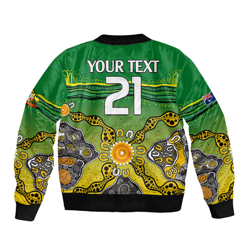 custom-text-and-number-australia-cricket-sleeve-zip-bomber-jacket-aboriginal-dots-style