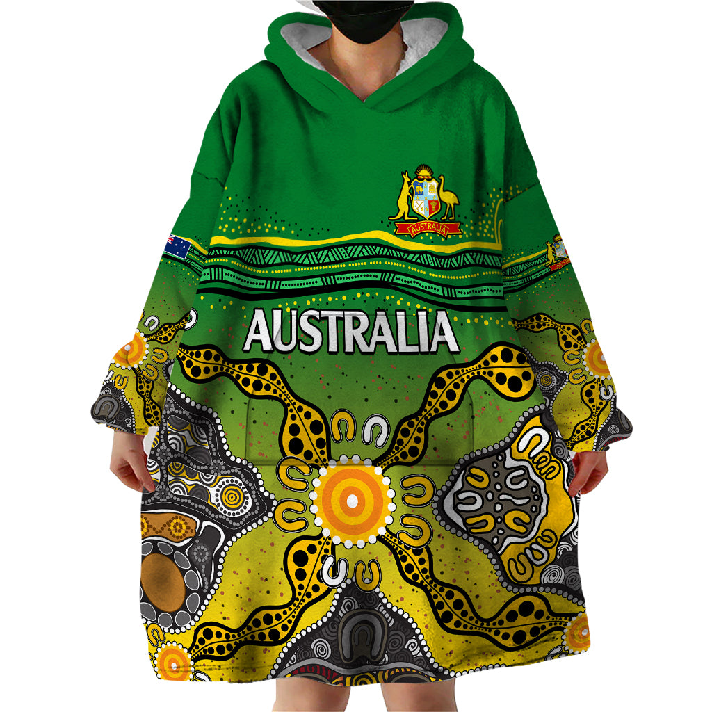 custom-text-and-number-australia-cricket-wearable-blanket-hoodie-aboriginal-dots-style