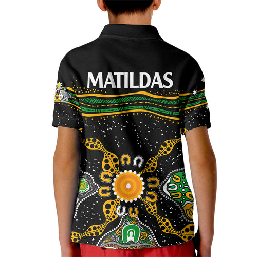 matildas-australia-soccer-kid-polo-shirt-aboriginal-dots-style