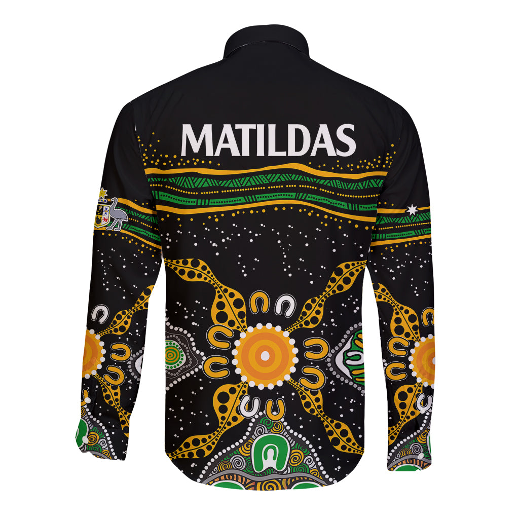 matildas-australia-soccer-long-sleeve-button-shirt-aboriginal-dots-style