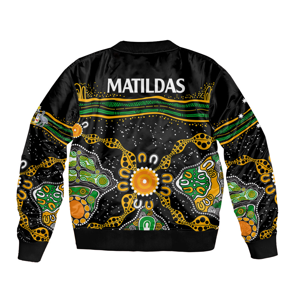 matildas-australia-soccer-sleeve-zip-bomber-jacket-aboriginal-dots-style