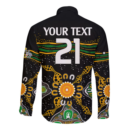 custom-text-and-number-matildas-australia-soccer-long-sleeve-button-shirt-aboriginal-dots-style