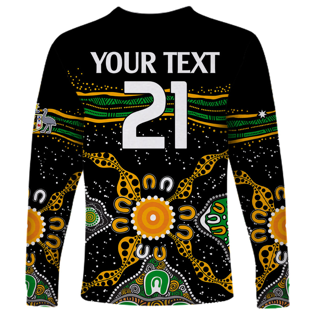 custom-text-and-number-matildas-australia-soccer-long-sleeve-shirt-aboriginal-dots-style