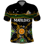 custom-text-and-number-matildas-australia-soccer-polo-shirt-aboriginal-dots-style