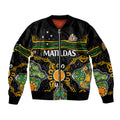 custom-text-and-number-matildas-australia-soccer-sleeve-zip-bomber-jacket-aboriginal-dots-style