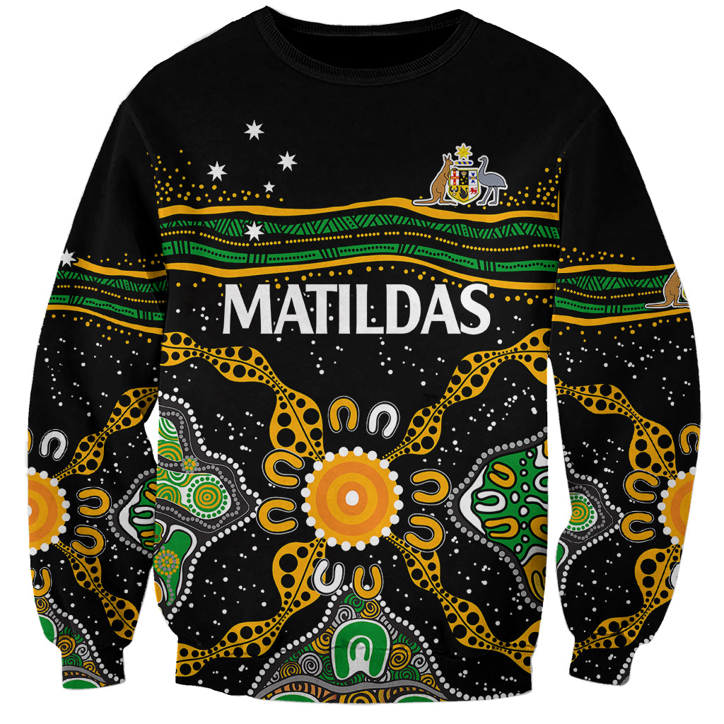 custom-text-and-number-matildas-australia-soccer-sweatshirt-aboriginal-dots-style