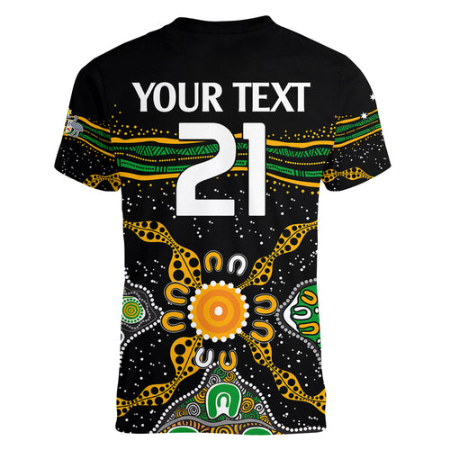 custom-text-and-number-matildas-australia-soccer-women-v-neck-t-shirt-aboriginal-dots-style