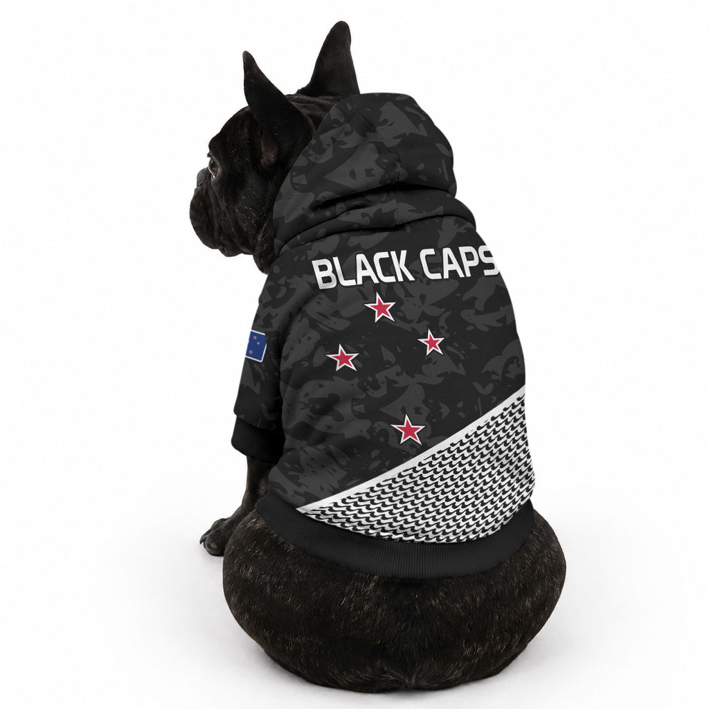 New Zealand Cricket Pet Hoodie Black Cap Sporty Style No1