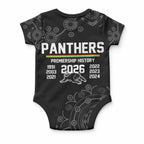 Penrith Premiers 2026 Baby Onesie Panthers Seven-Time Premiership Black