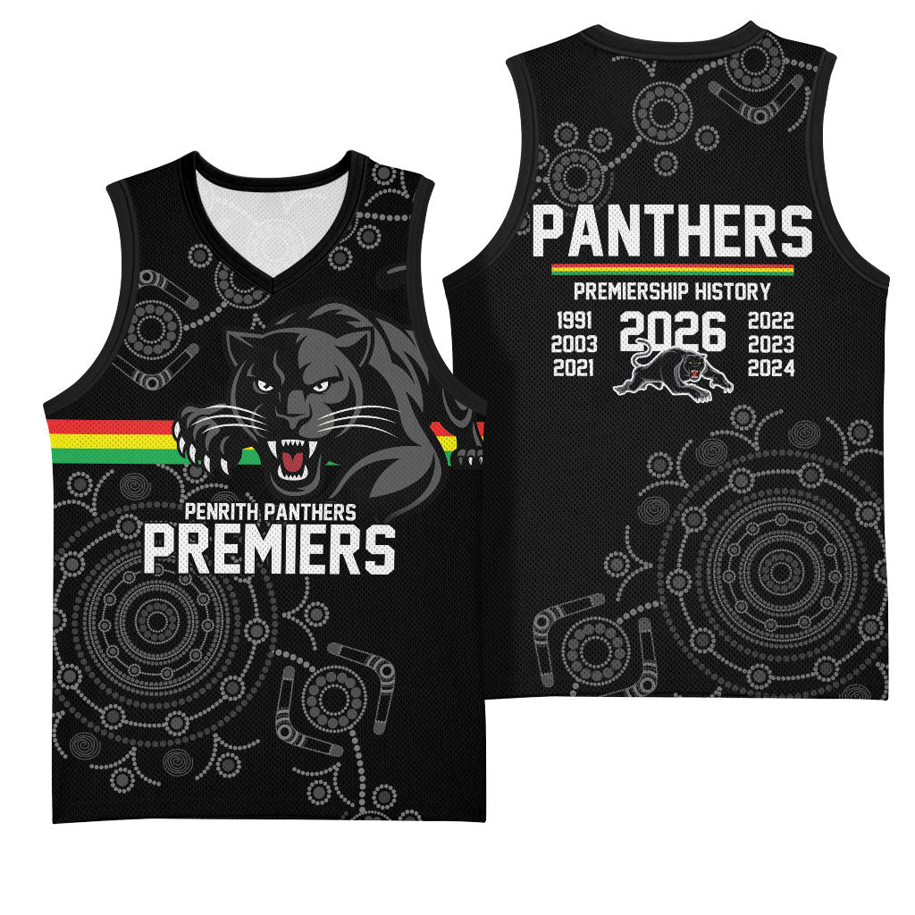 Penrith Premiers 2026 Basketball Jersey Panthers Seven-Time Premiership Black
