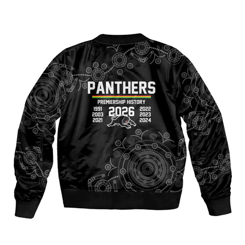 Penrith Premiers 2026 Bomber Jacket Panthers Seven-Time Premiership Black
