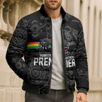 Penrith Premiers 2026 Bomber Puffer Jacket Panthers Seven-Time Premiership Black
