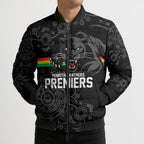 Penrith Premiers 2026 Bomber Puffer Jacket Panthers Seven-Time Premiership Black