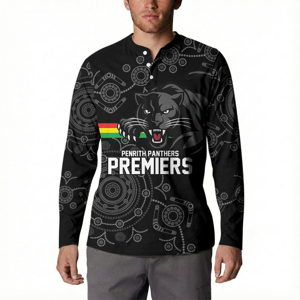 Penrith Premiers 2026 Button Sweatshirt Panthers Seven-Time Premiership Black
