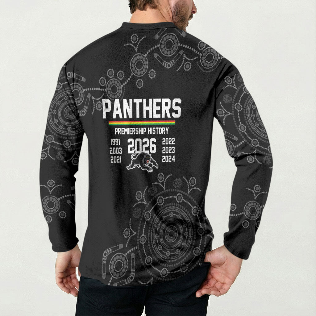 Penrith Premiers 2026 Button Sweatshirt Panthers Seven-Time Premiership Black