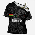 Penrith Premiers 2026 Cross Shoulder Shirt Panthers Seven-Time Premiership Black
