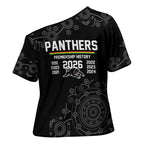 Penrith Premiers 2026 Cross Shoulder Shirt Panthers Seven-Time Premiership Black