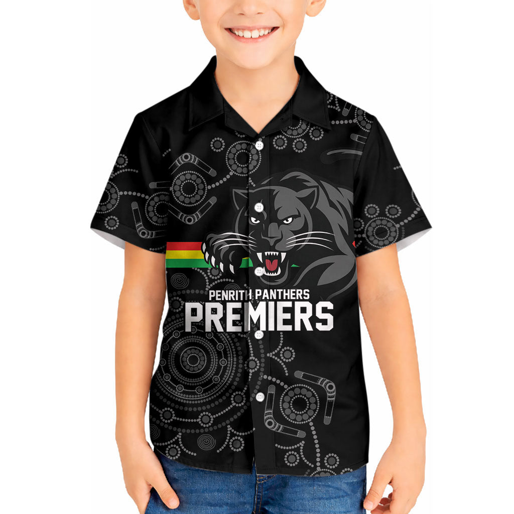 Penrith Premiers 2026 Kid Hawaiian Shirt Panthers Seven-Time Premiership Black