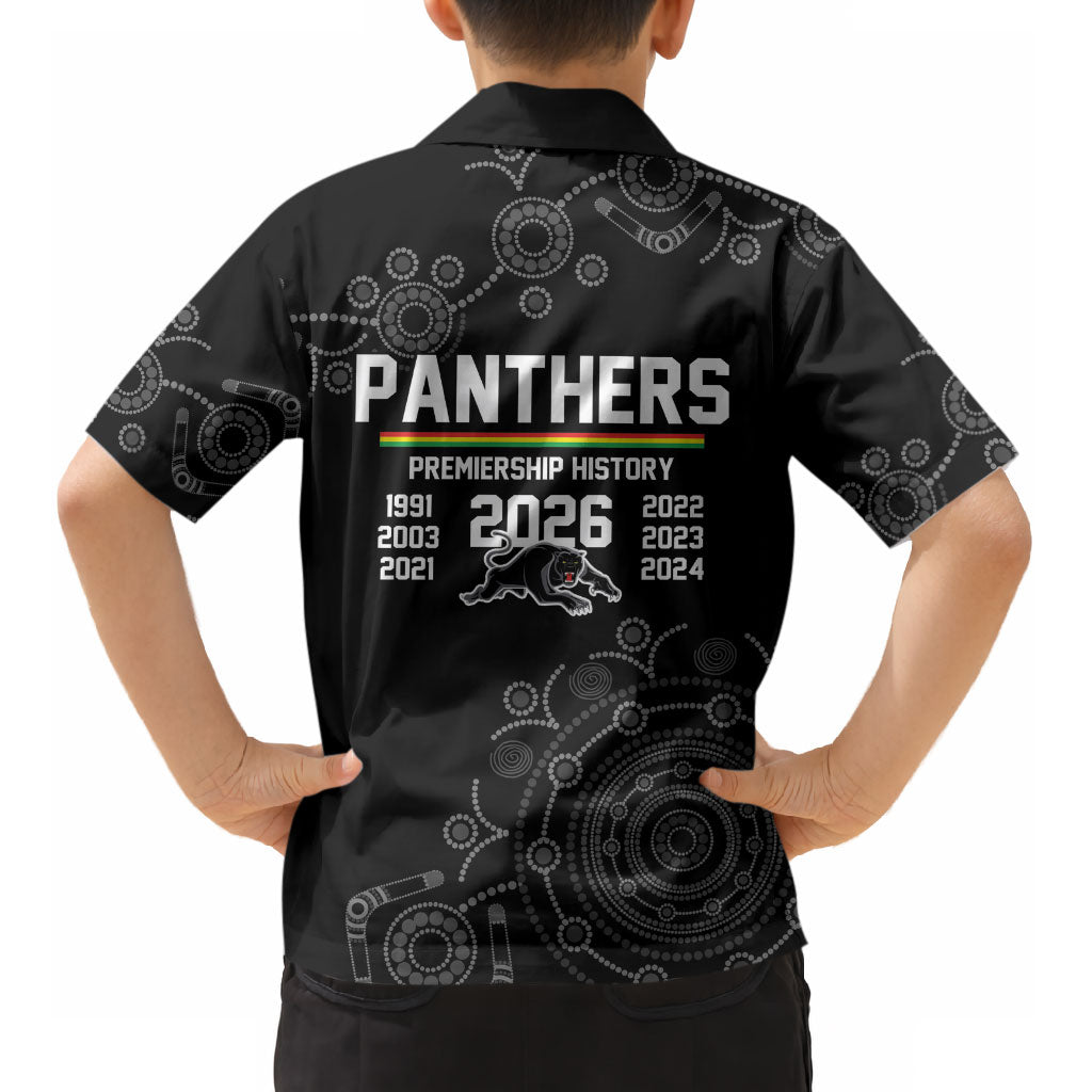 Penrith Premiers 2026 Kid Hawaiian Shirt Panthers Seven-Time Premiership Black