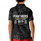 Penrith Premiers 2026 Kid Polo Shirt Panthers Seven-Time Premiership Black