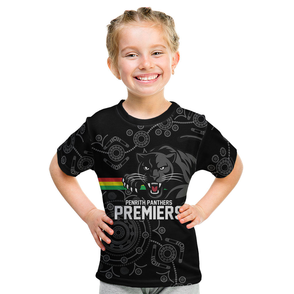 Penrith Premiers 2026 Kid T Shirt Panthers Seven-Time Premiership Black