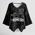 Penrith Premiers 2026 Kimono Sleeve Blouse Panthers Seven-Time Premiership Black