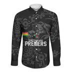 Penrith Premiers 2026 Long Sleeve Button Shirt Panthers Seven-Time Premiership Black