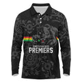Penrith Premiers 2026 Long Sleeve Polo Shirt Panthers Seven-Time Premiership Black