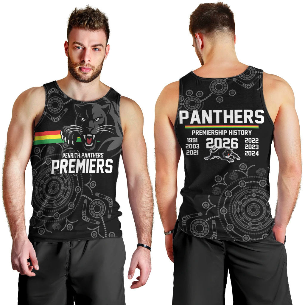 Penrith Premiers 2026 Men Tank Top Panthers Seven-Time Premiership Black