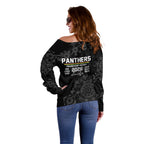 Penrith Premiers 2026 Off Shoulder Sweater Panthers Seven-Time Premiership Black