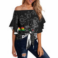 Penrith Premiers 2026 Off Shoulder Wrap Waist Top Panthers Seven-Time Premiership Black