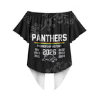 Penrith Premiers 2026 Off Shoulder Wrap Waist Top Panthers Seven-Time Premiership Black