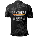 Penrith Premiers 2026 Polo Shirt Panthers Seven-Time Premiership Black