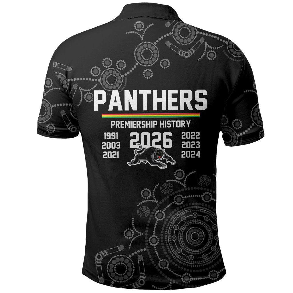 Penrith Premiers 2026 Polo Shirt Panthers Seven-Time Premiership Black