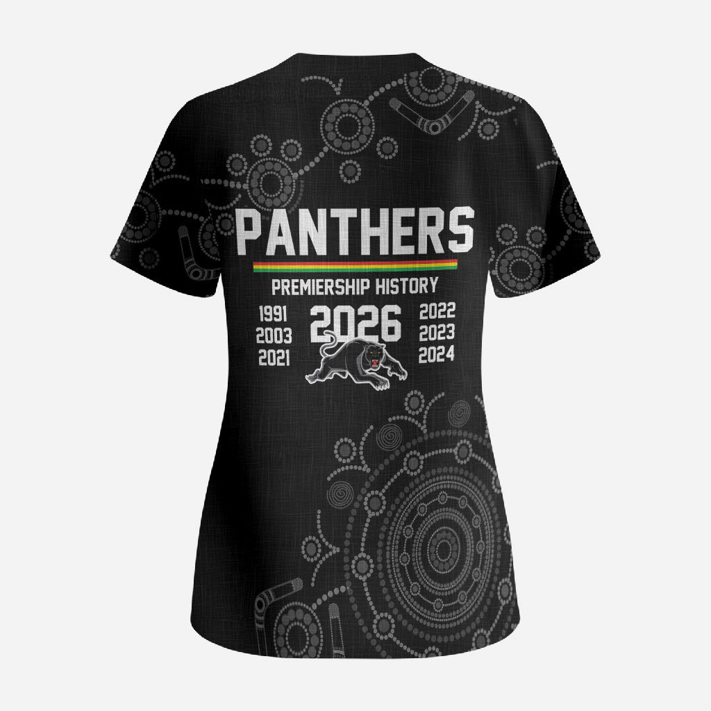 Penrith Premiers 2026 Scrub Top Panthers Seven-Time Premiership Black
