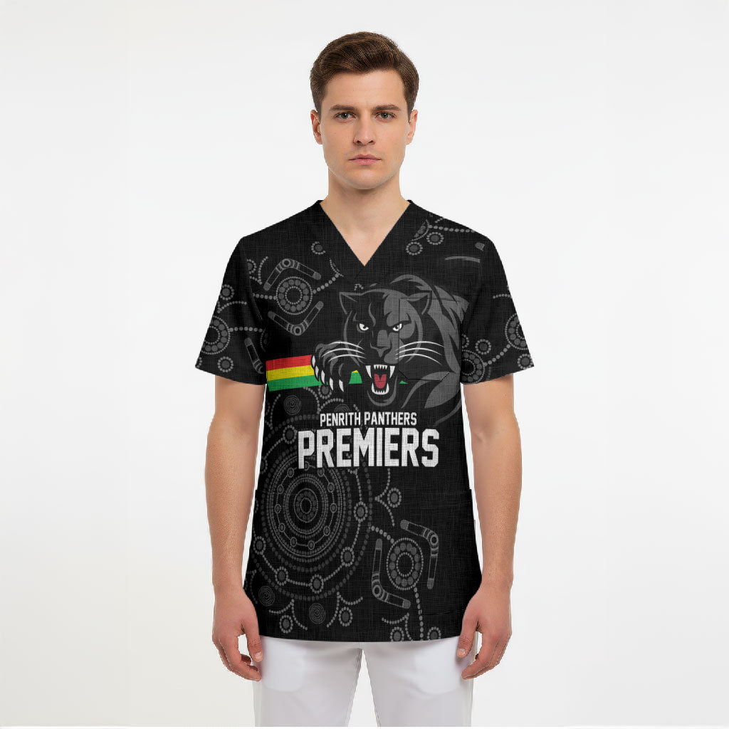 Penrith Premiers 2026 Scrub Top Panthers Seven-Time Premiership Black