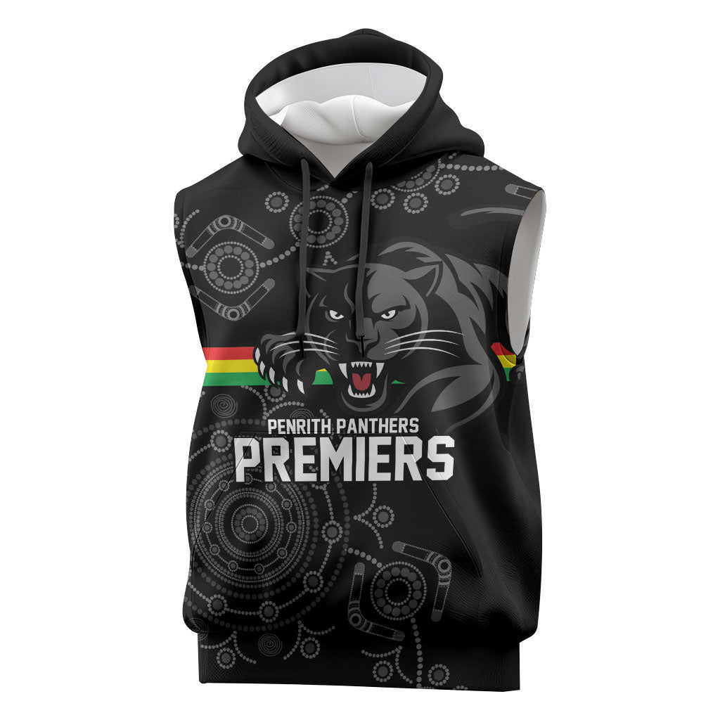 Penrith Premiers 2026 Sleeveless Hoodie Panthers Seven-Time Premiership Black