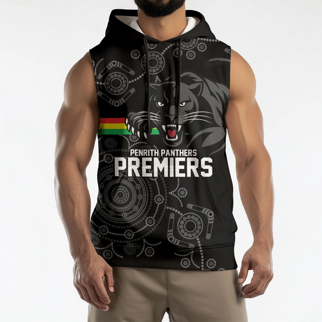 Penrith Premiers 2026 Sleeveless Hoodie Panthers Seven-Time Premiership Black