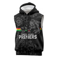 Penrith Premiers 2026 Sleeveless Zip Hoodie Panthers Seven-Time Premiership Black