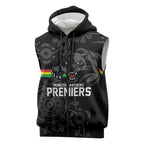 Penrith Premiers 2026 Sleeveless Zip Hoodie Panthers Seven-Time Premiership Black