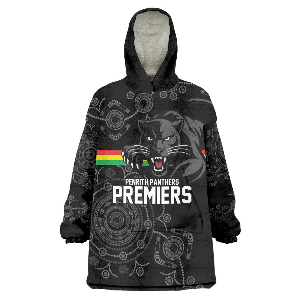 Penrith Premiers 2026 Wearable Blanket Hoodie Panthers Seven-Time Premiership Black