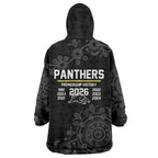 Penrith Premiers 2026 Wearable Blanket Hoodie Panthers Seven-Time Premiership Black